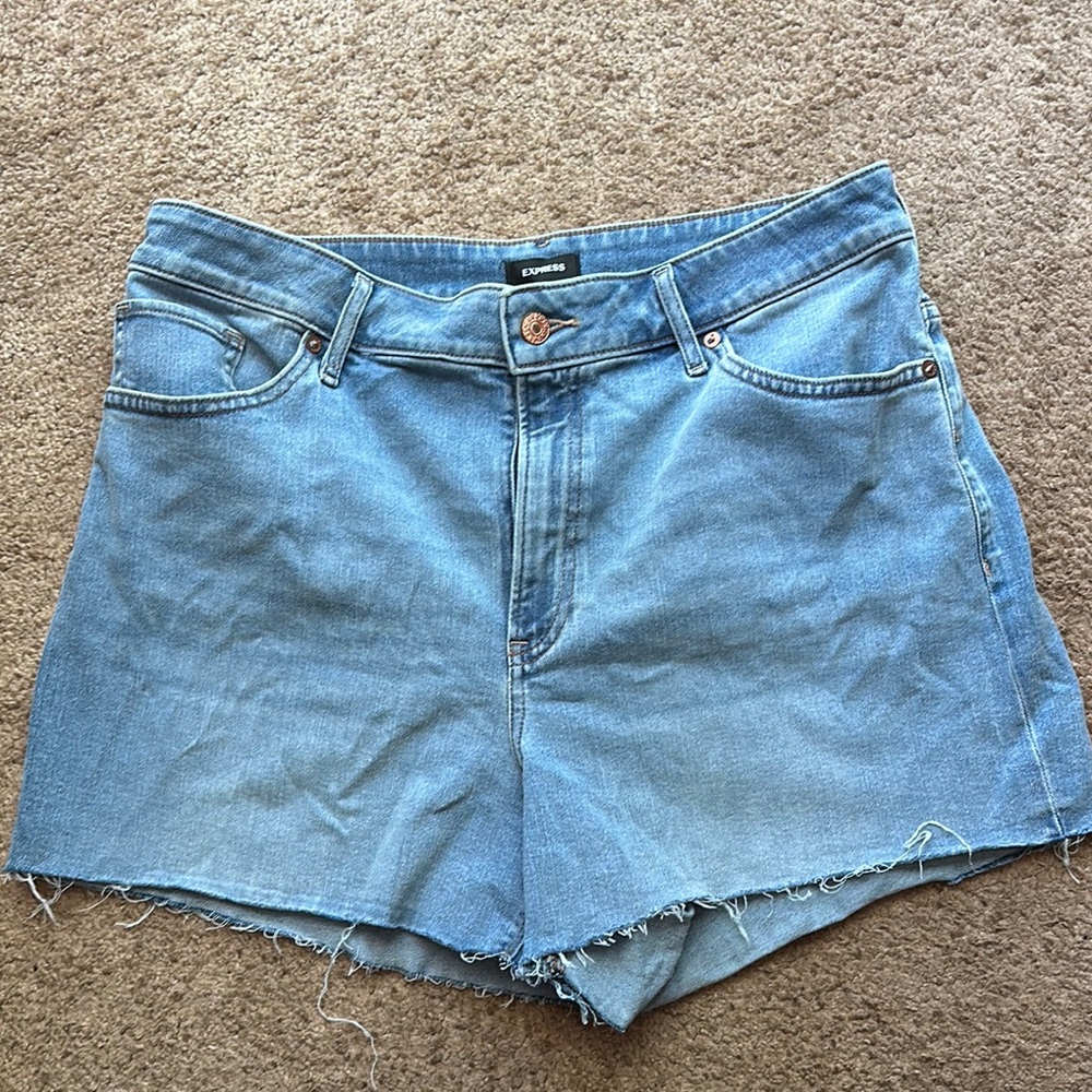 Express Women's Light Blue Jean Shorts